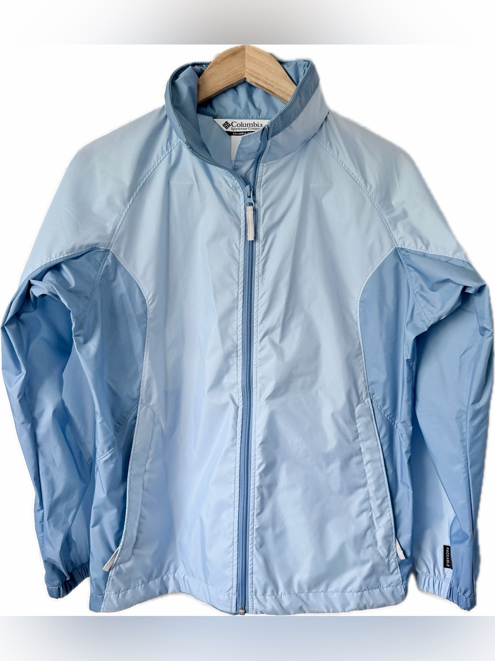 Columbia Two Toned Blue Full-Zip Windbreaker Jacket